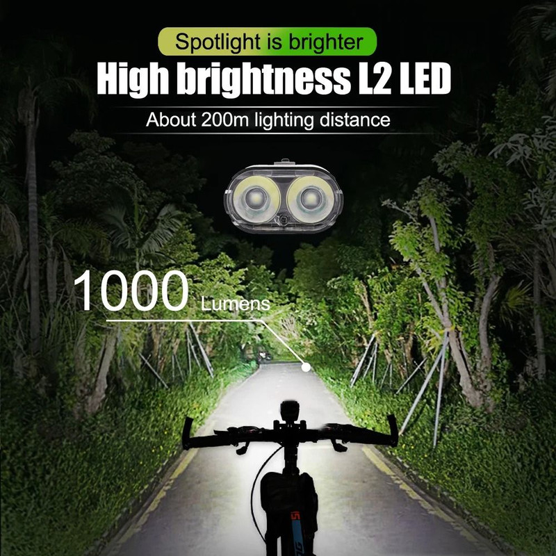 Bicycle Light 1000 Lumen 4000mAh USB Rechargeable Bike Headlight With Power Bank Function 1