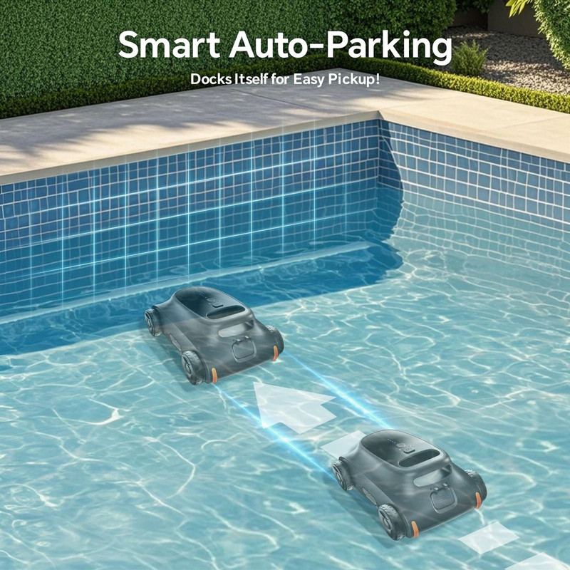 Seauto SAT 10 Robotic Pool Cleaner Cordless Vacuum With 180 Minute Runtime For Pools Up To 2000 Sq 4