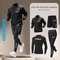 Men Summer Ice Silk Quick Dry Sportswear Four Piece Fitness Running Cycling Set 5
