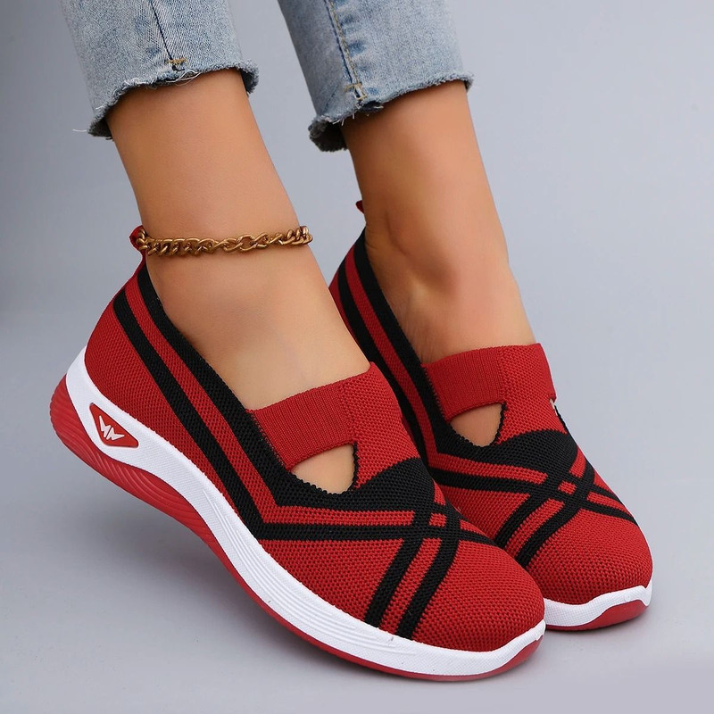 Women Casual Sports Shoes Comfortable Breathable Lightweight Soft Sole Flat Shoes 4