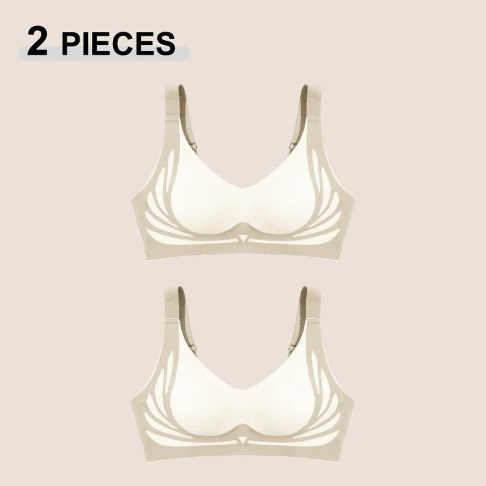 2Pcs Women Push Up Bras Seamless Comfortable Soft Breathable Wireless Lingerie Set 9