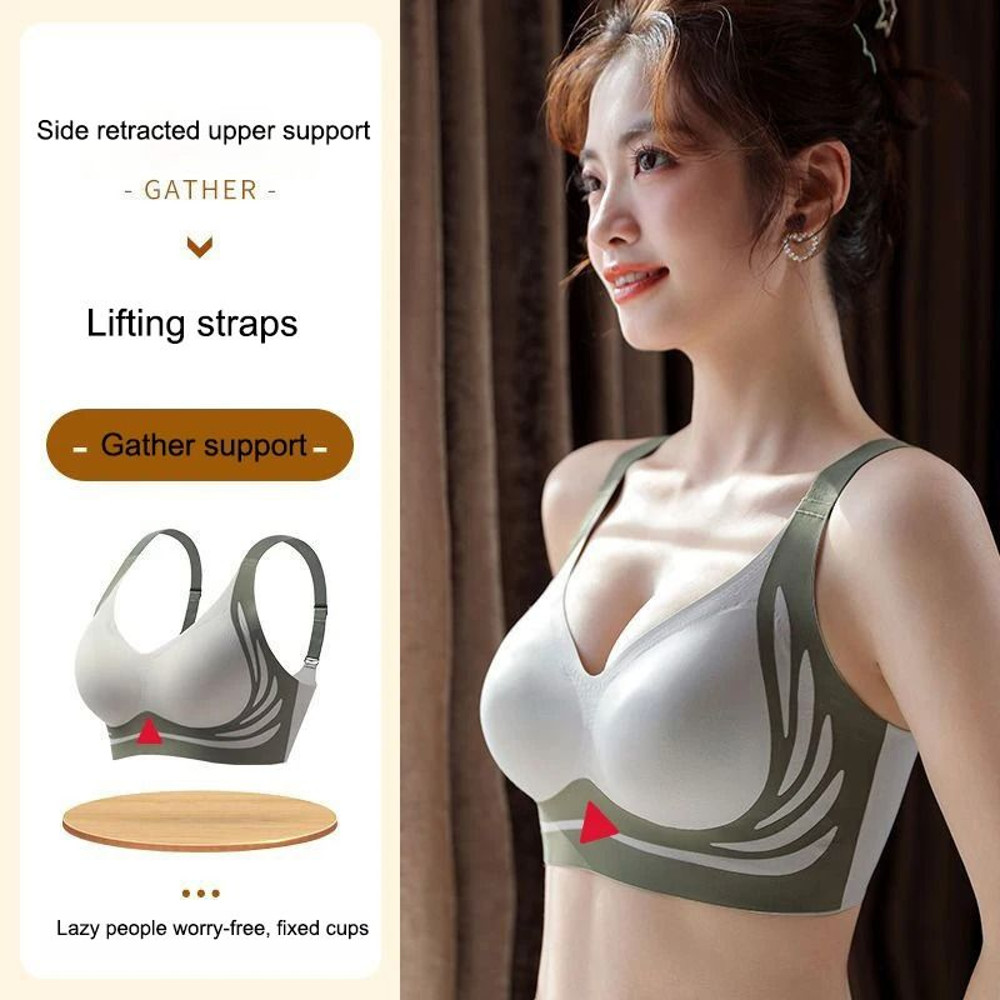 2Pcs Women Push Up Bras Seamless Comfortable Soft Breathable Wireless Lingerie Set 1