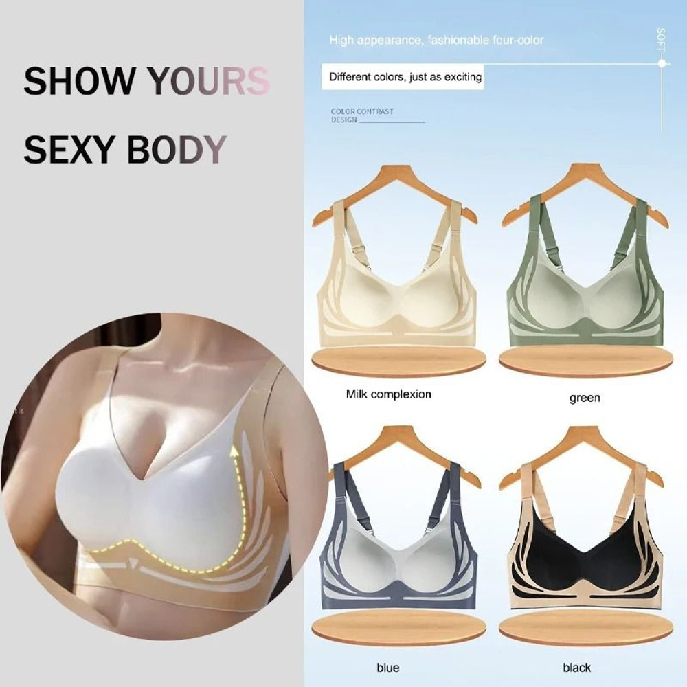 2Pcs Women Push Up Bras Seamless Comfortable Soft Breathable Wireless Lingerie Set 2