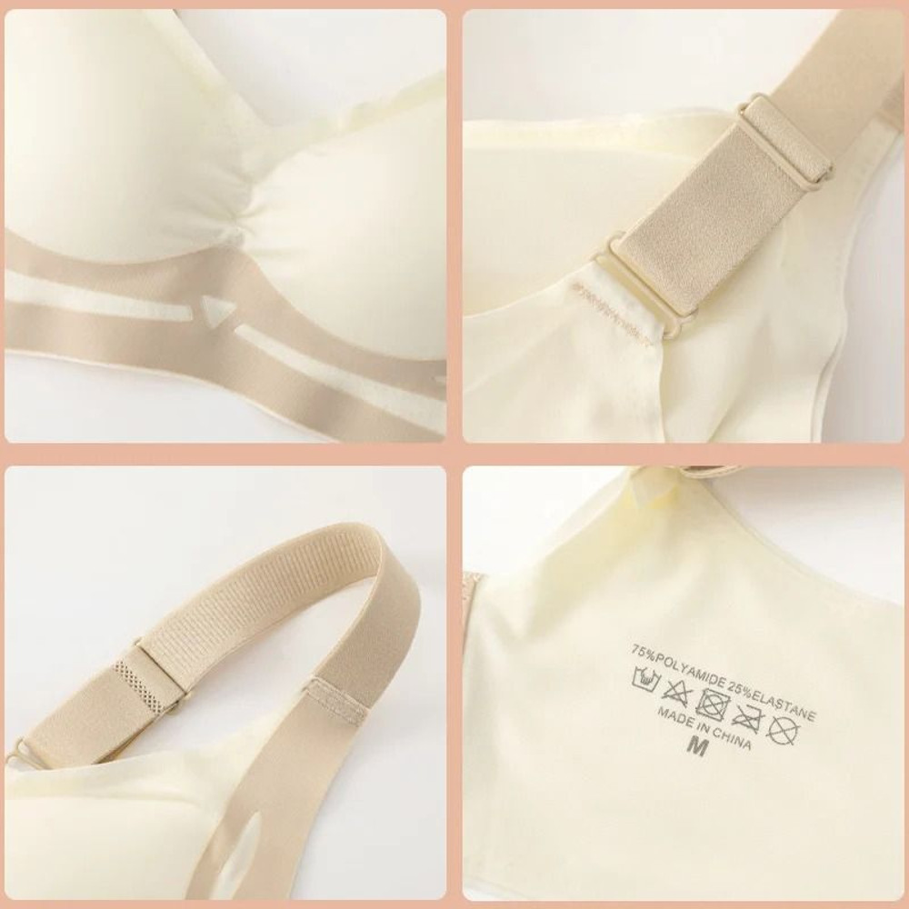 2Pcs Women Push Up Bras Seamless Comfortable Soft Breathable Wireless Lingerie Set 4