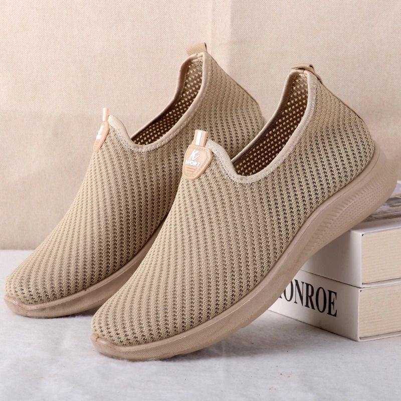 Mens Woven Knitted Running Shoes Lightweight Breathable Non Slip Casual Sports Sneakers 5