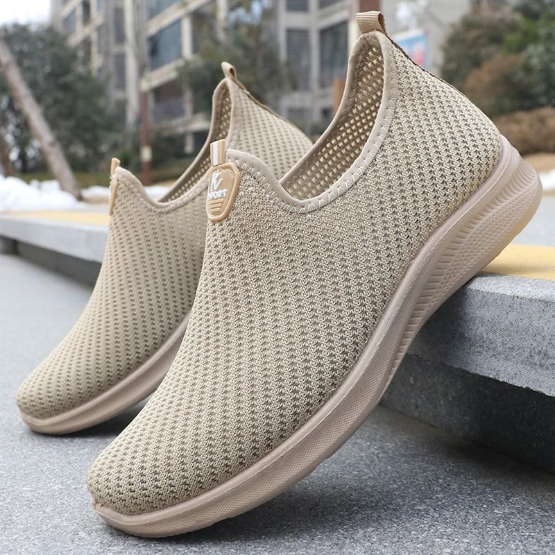 Mens Woven Knitted Running Shoes Lightweight Breathable Non Slip Casual Sports Sneakers 6