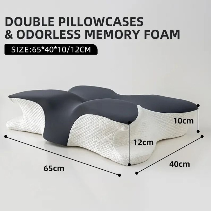 Butterfly Shape Memory Foam Pillow With Neck Support Orthopedic Cervical Health Care Cushion 4