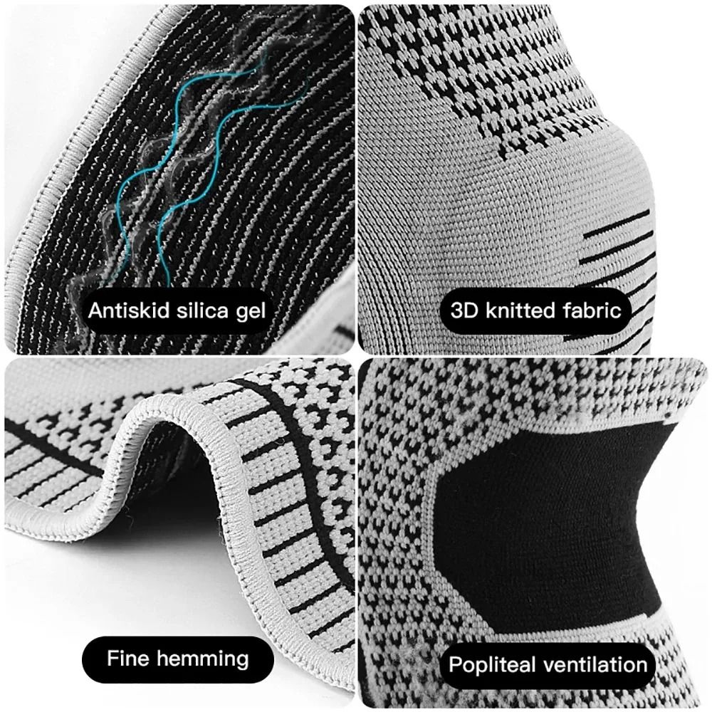 Silicone Knee Pads Strap Patella Support Compression Braces For Running Sport 1