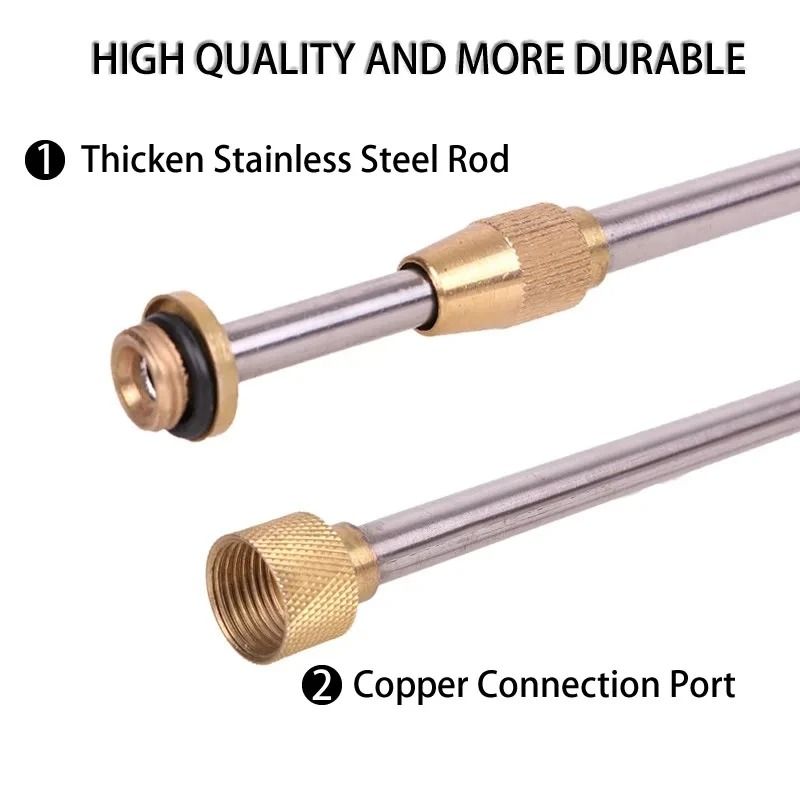 3 In 1 Stainless Steel Retractable Spraying Rod With Copper Connector For Garden Electric Sprayer 2