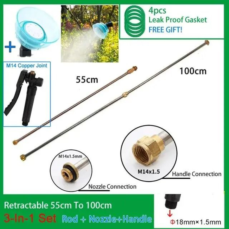 3 In 1 Stainless Steel Retractable Spraying Rod With Copper Connector For Garden Electric Sprayer 9