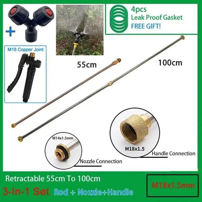 3 In 1 Stainless Steel Retractable Spraying Rod With Copper Connector For Garden Electric Sprayer 13