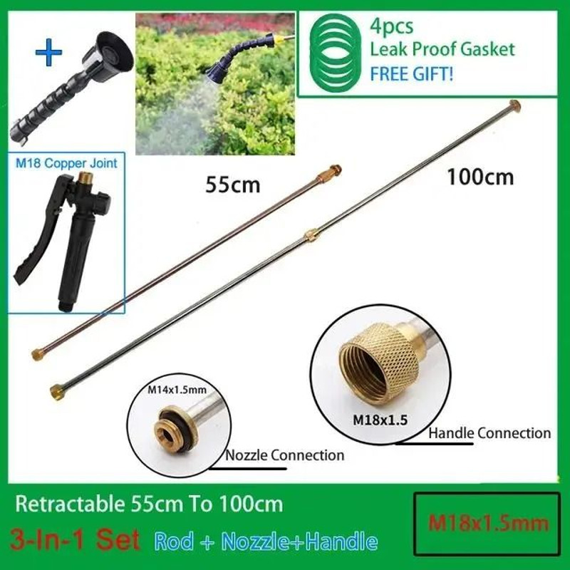 3 In 1 Stainless Steel Retractable Spraying Rod With Copper Connector For Garden Electric Sprayer 6