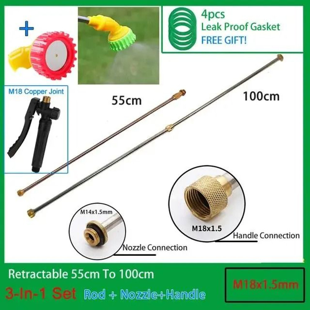 3 In 1 Stainless Steel Retractable Spraying Rod With Copper Connector For Garden Electric Sprayer 26