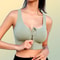 Solid Color Yoga Tight Sports Bras For Women Zipper Front Fitness Crop Top 0