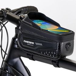 1l bike front frame bag mobile phone case holder top tube waterproof