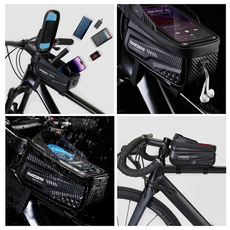 1L Bike Front Frame Bag Mobile Phone Case Holder Top Tube Waterproof 2
