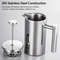 Stainless Steel Double Walled French Press Coffee Maker Pot 2