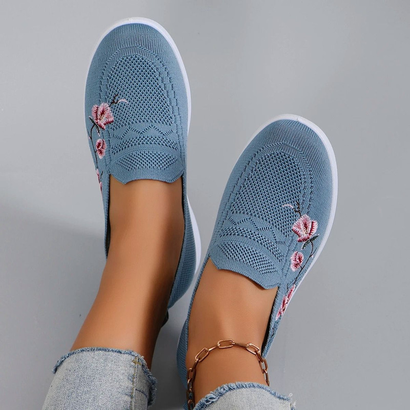 Women Summer Breathable Mesh Flat Casual Sneakers Lightweight Walking Shoes 2