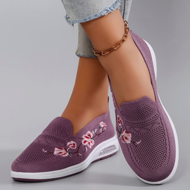 Women Summer Breathable Mesh Flat Casual Sneakers Lightweight Walking Shoes 9