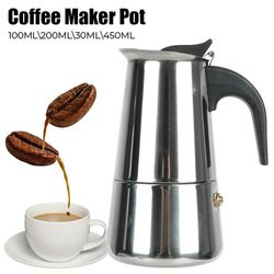 stainless steel moka coffee maker pot 2 4 6 9 cup stovetop filter