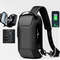Mens USB Crossbody Bag Anti Theft Waterproof Oxford Travel Shoulder Chest Pack 0