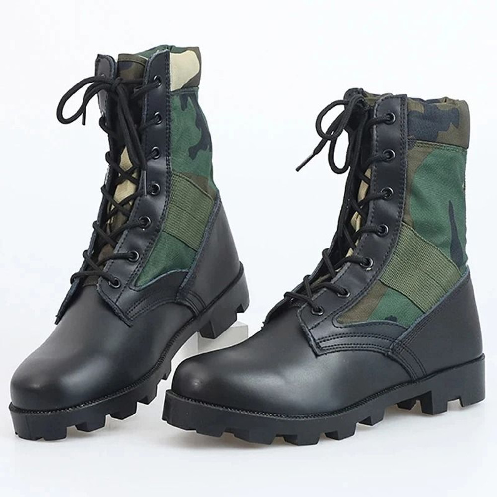 Mens Lace Up Waterproof Canvas Tactical Combat Desert Ankle Boots 0