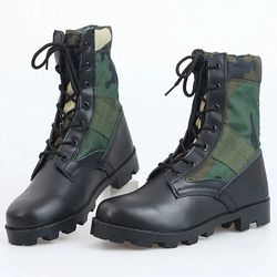 mens lace up waterproof canvas tactical combat desert ankle boots