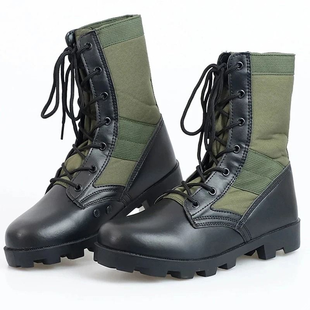 Mens Lace Up Waterproof Canvas Tactical Combat Desert Ankle Boots 1