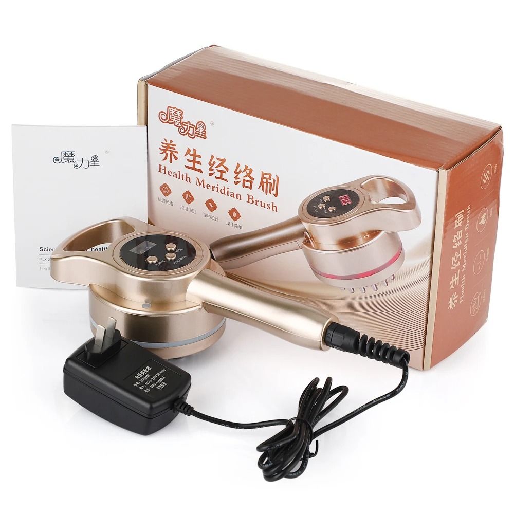 Electric Meridian Brush Body Slimming Heating Massage Device With Microcurrent And Guasha 0