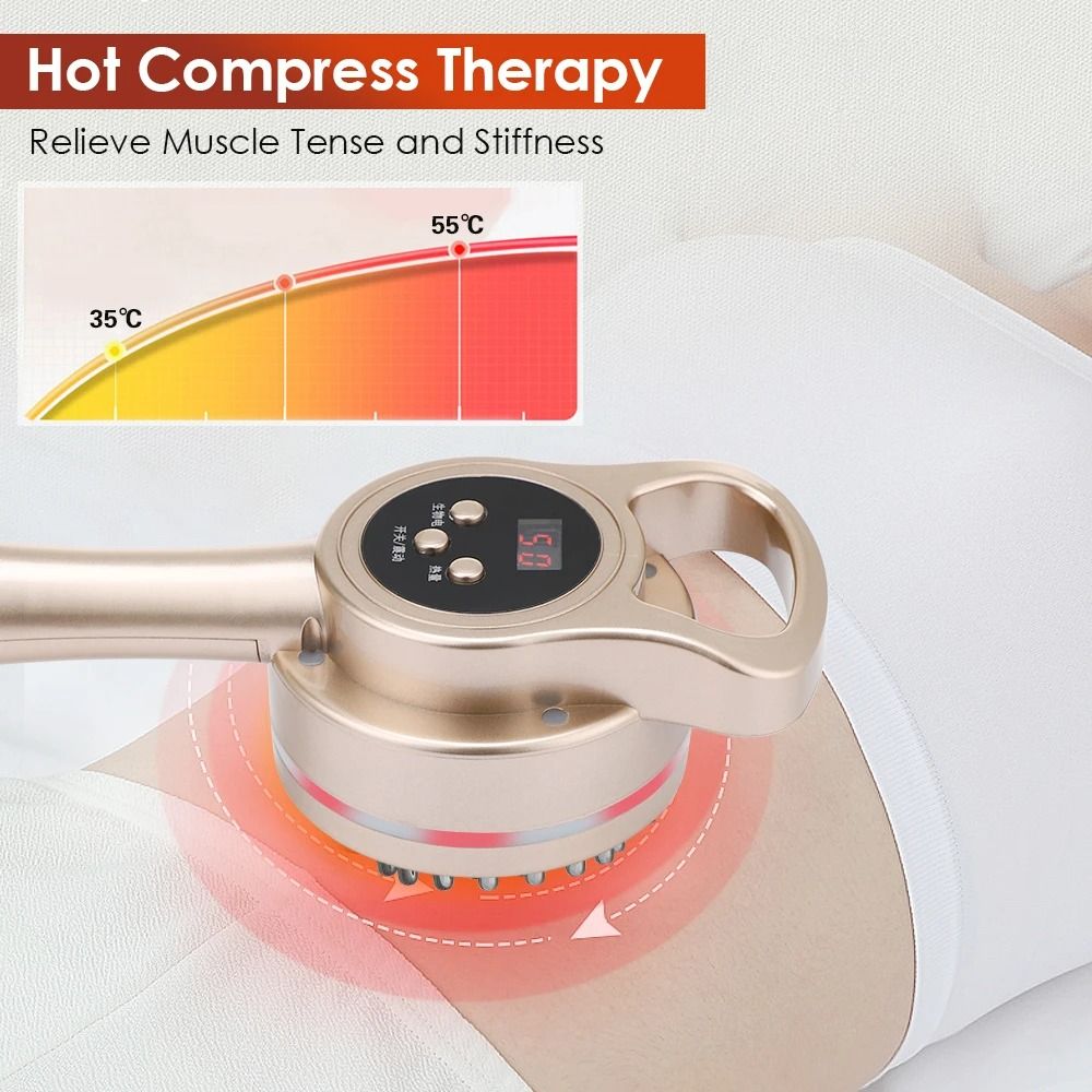 Electric Meridian Brush Body Slimming Heating Massage Device With Microcurrent And Guasha 4