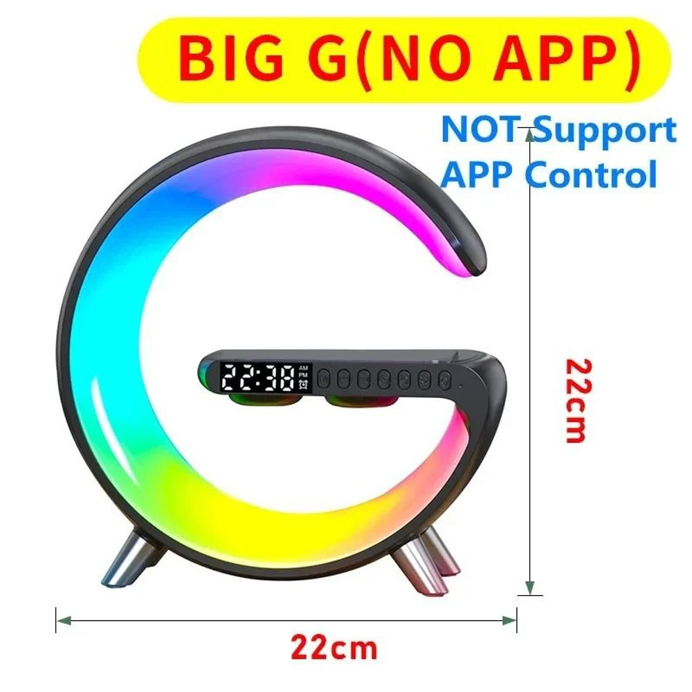 Multifunction Wireless Charger Stand Bluetooth Speaker FM RGB Night Light 6