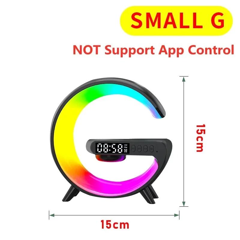 Multifunction Wireless Charger Stand Bluetooth Speaker FM RGB Night Light 7