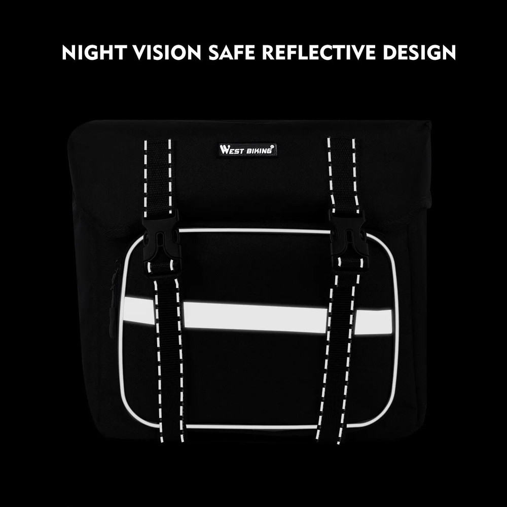 West Biking Bicycle Rear Seat Bag 25L Large Capacity Double Pannier 1