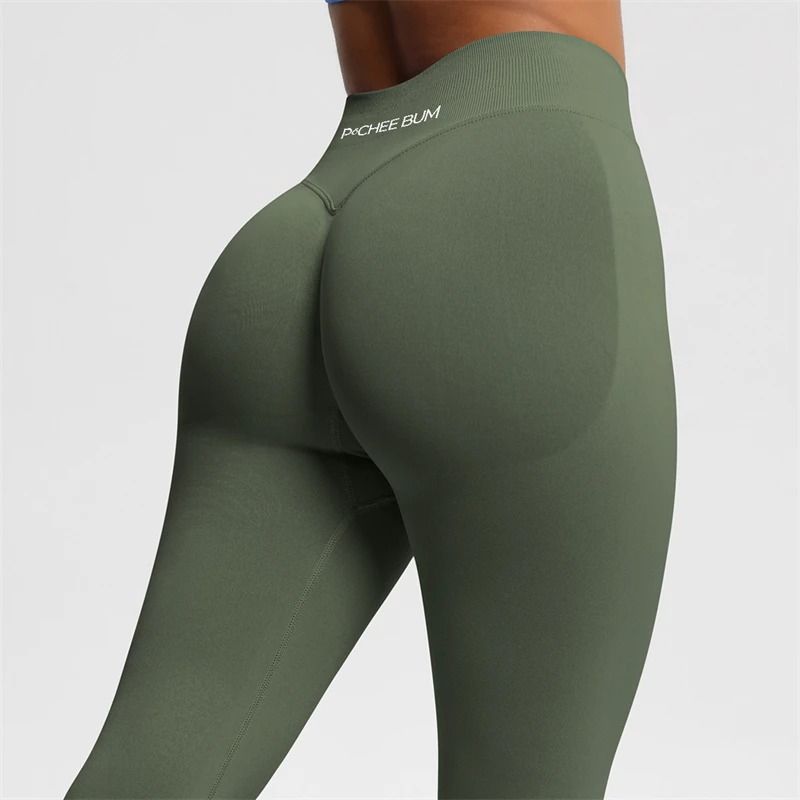 2025 Bum Shaping Leggings Seamless Low Waist Ribbed Gym Pants 10