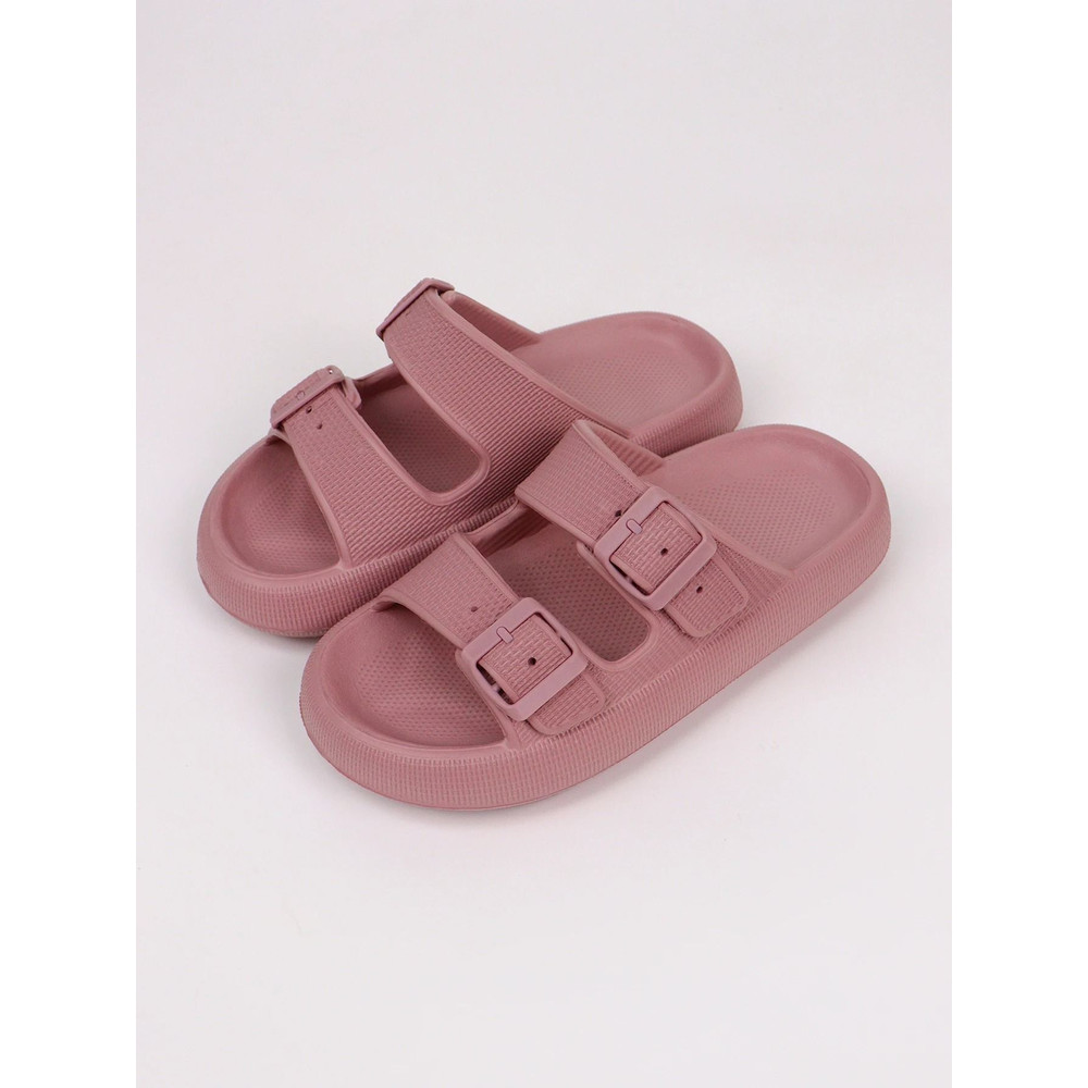 Couple Anti Slip Slides With Double Buckle Home Slippers 10