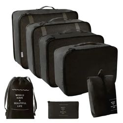 7 piece travel bag organizer set luggage packing cubes pouches