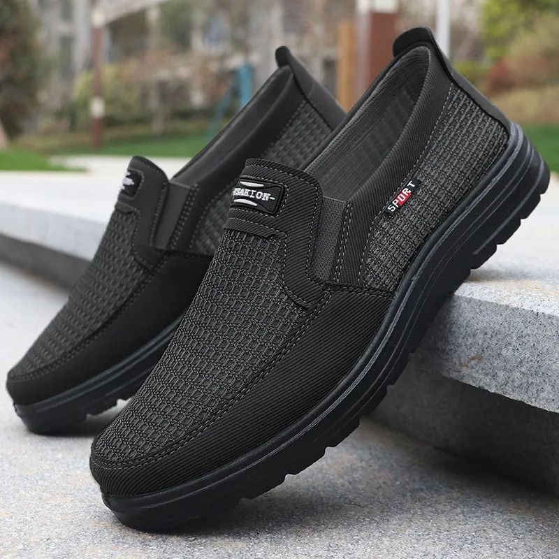 Mens Woven Knitted Running Shoes Lightweight Breathable Non Slip Sports Shoes 7