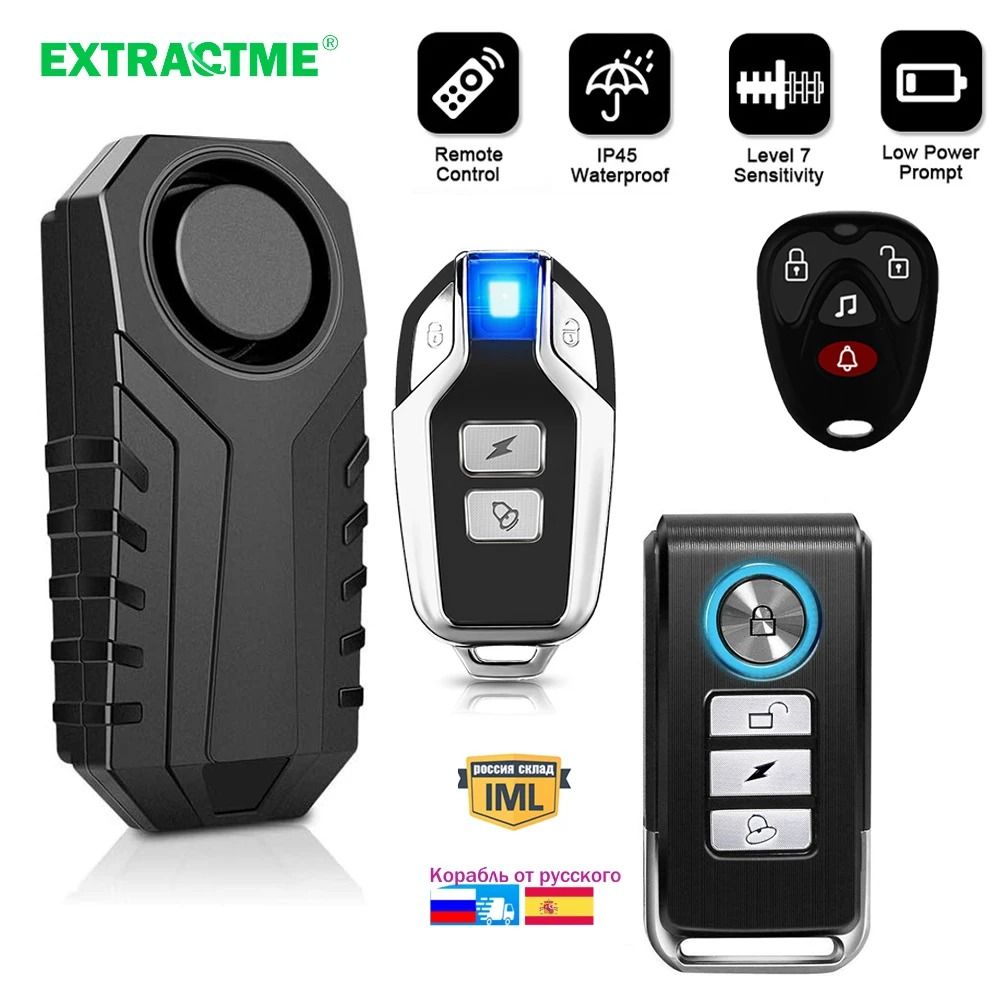 Wireless Motorcycle Bike Vibration Alarm IP55 Waterproof Remote Anti Theft System 0