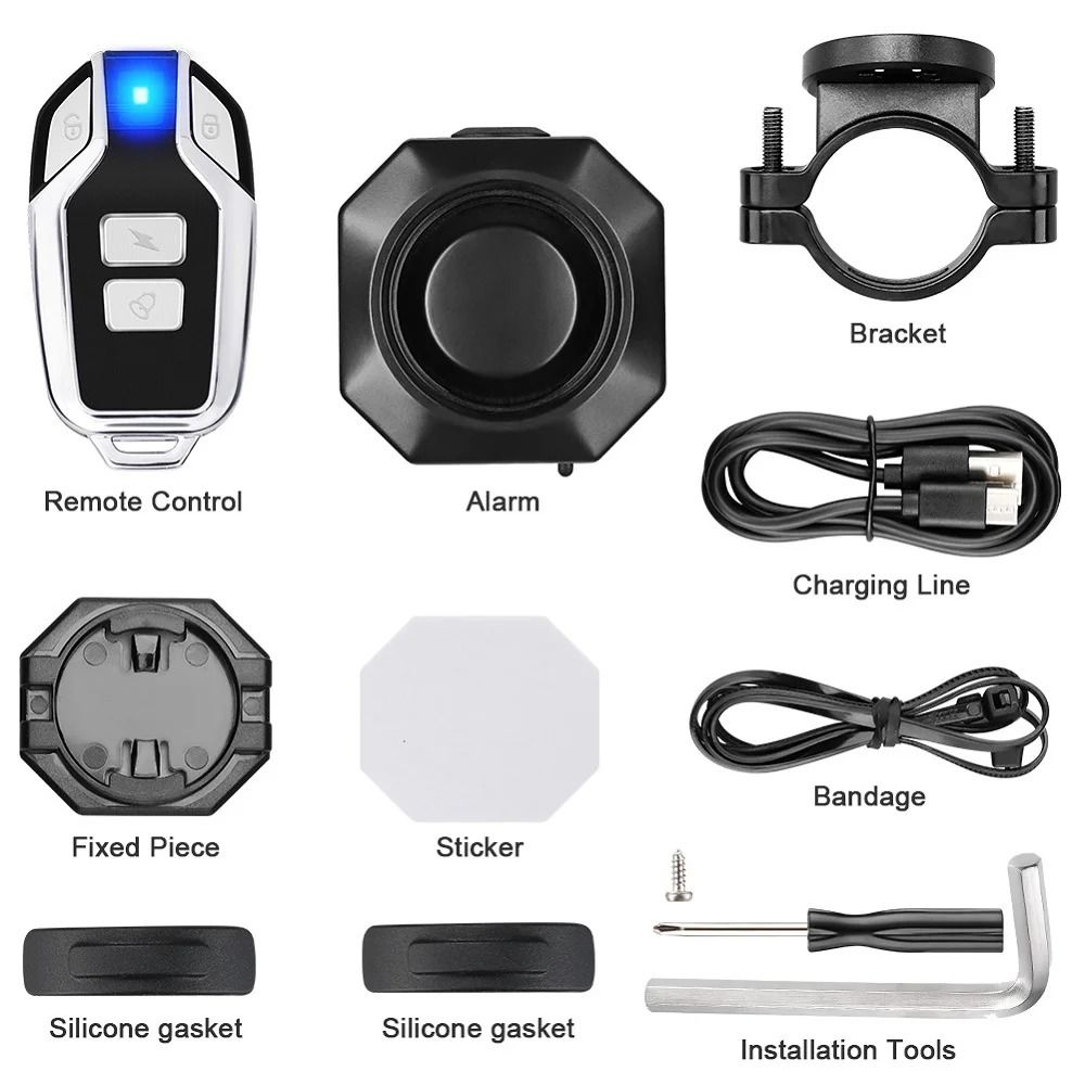 Wireless Motorcycle Bike Vibration Alarm IP55 Waterproof Remote Anti Theft System 16
