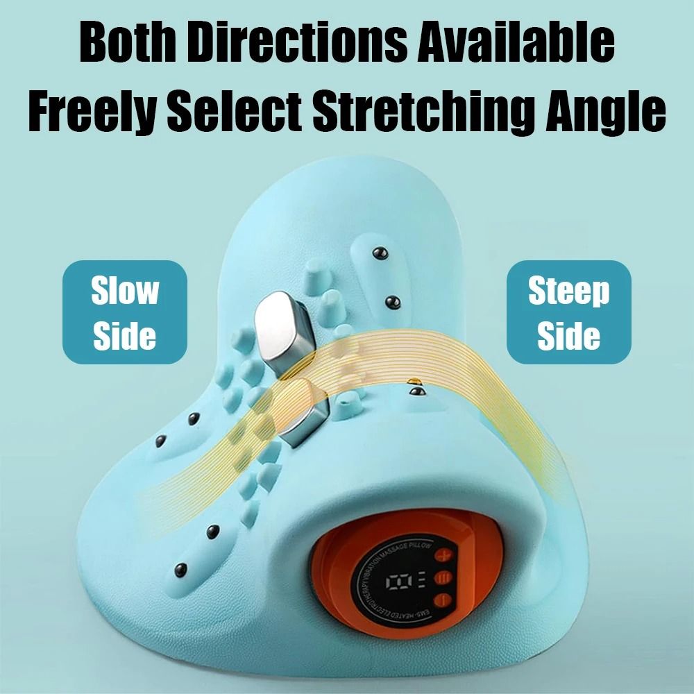 Electric Cervical Massager Neck Stretcher Traction Heat Vibration Pillow 3