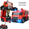 Transformation Robot Car Action Toy Fire Truck Vehicle With Music Light And Rechargeable Battery Fo 0