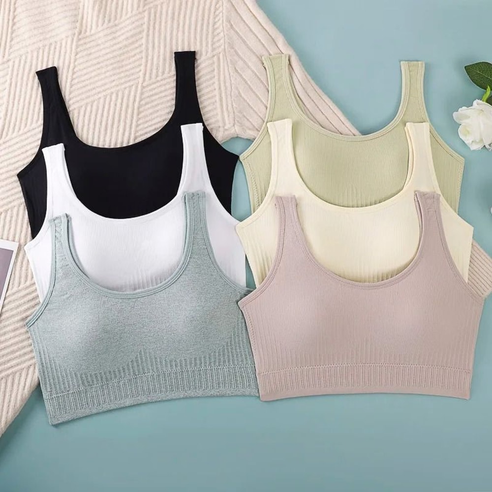 Breathable Seamless Sports Bra For Women Yoga Fitness Push Up Shockproof Crop Top 0