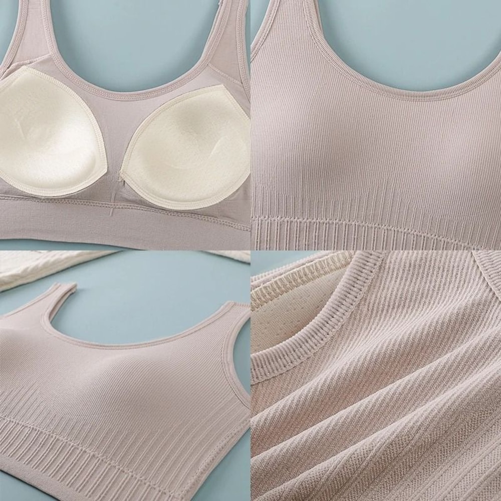 Breathable Seamless Sports Bra For Women Yoga Fitness Push Up Shockproof Crop Top 5