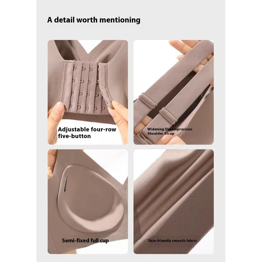 MeooLiisy Plus Size Seamless Wireless Minimizer Bra 5