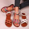 Women Flat Roman Strap Sandals Non Slip Rubber Sole Daily Casual 5