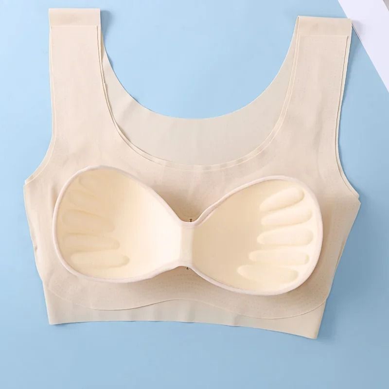 Wire Free Sports Bra Seamless Ice Silk Push Up Bra For Women 1