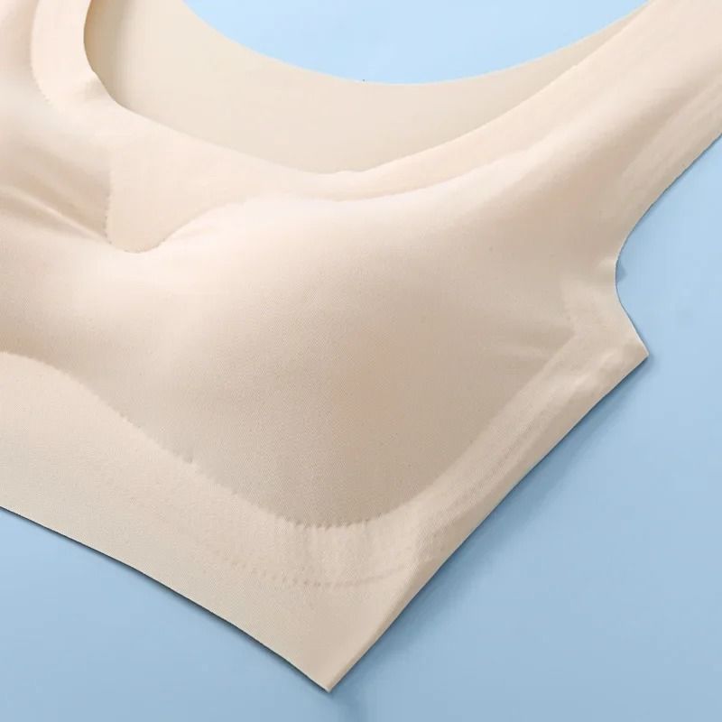 Wire Free Sports Bra Seamless Ice Silk Push Up Bra For Women 2