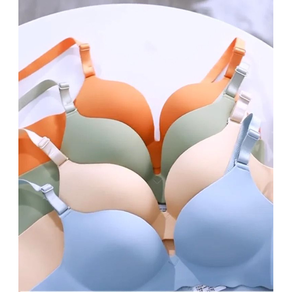 One Piece Wireless Push Up Bra Seamless Candy Color Lingerie Corset 0