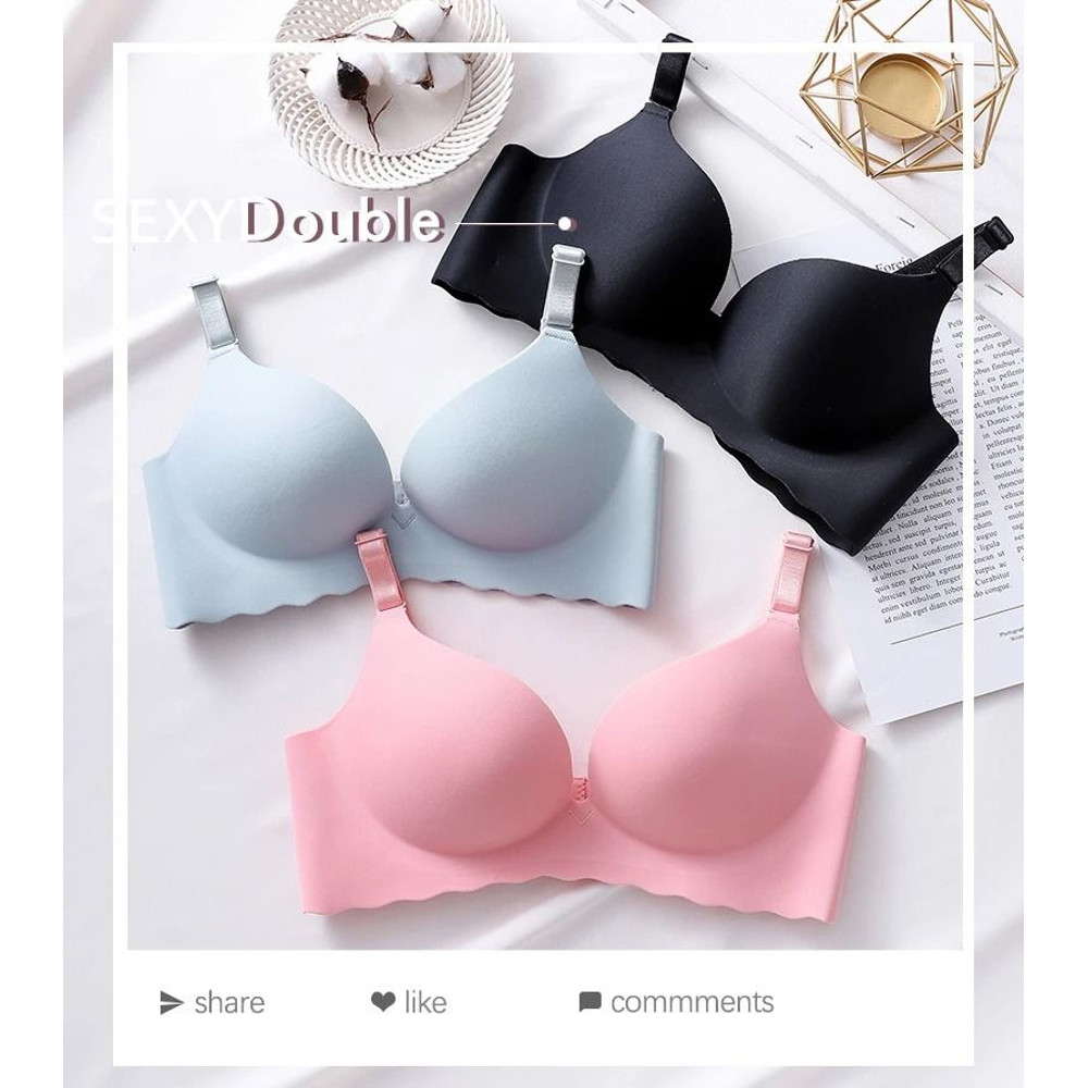 One Piece Wireless Push Up Bra Seamless Candy Color Lingerie Corset 2