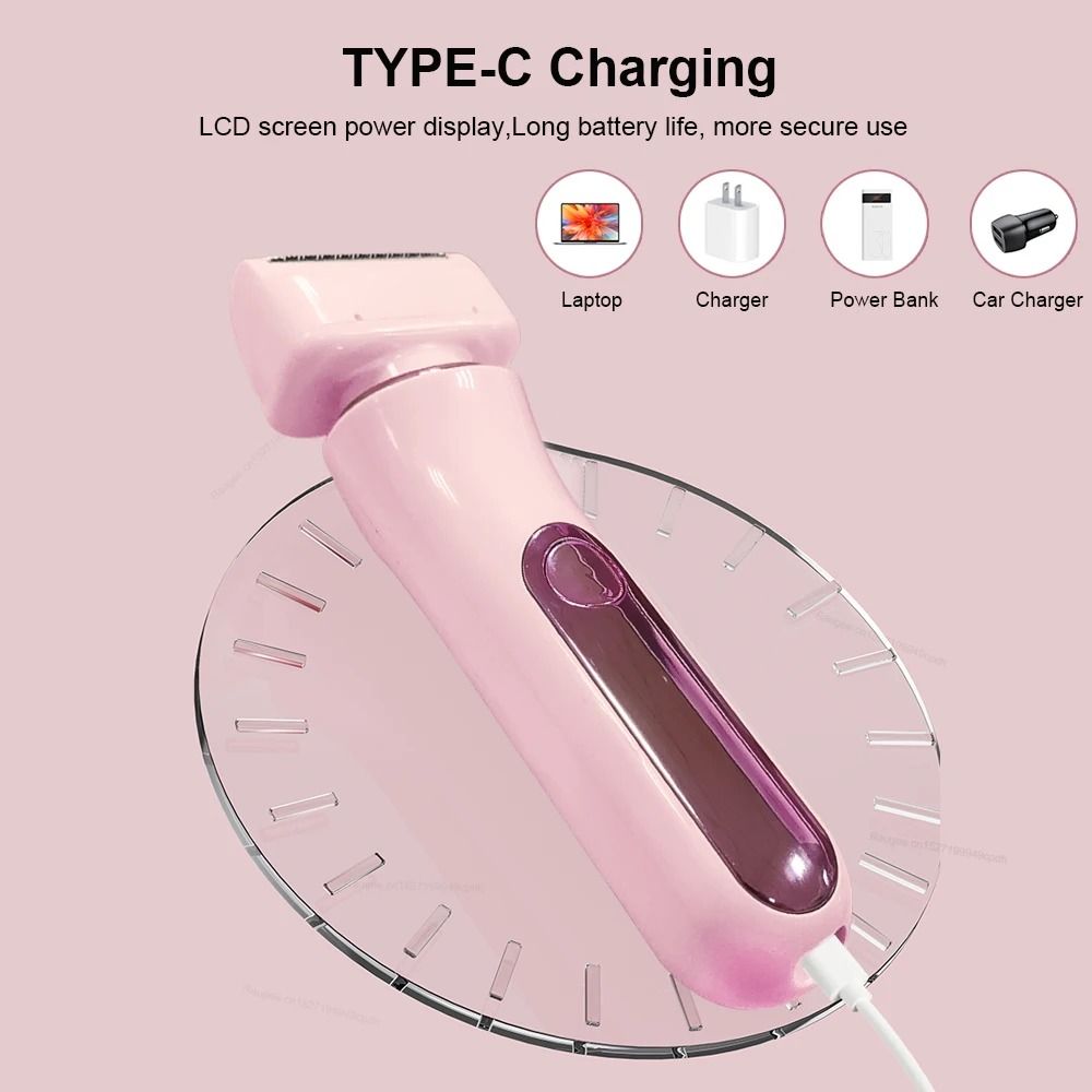 2 In 1 Electric Women Shaver Dual Head Hair Remover For Bikini Body Legs And Face 4